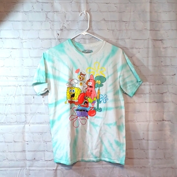 Womans Nickelodeon Sponge Bob  TShirt Tye Dye Short Sleeve M - Picture 1 of 6